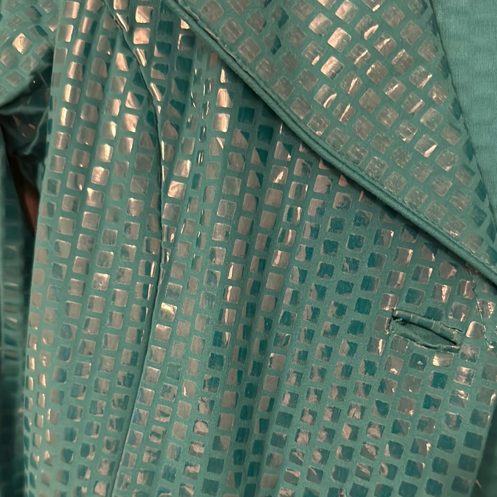 Clara S. Teal Blue sequin Blazer Design - Picture 4 of 11